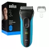Electric shaver BRAUN Series 3 3040 rechargeable black/blue, model 3040