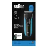 Electric shaver BRAUN Series 3 3040 rechargeable black/blue, model 3040