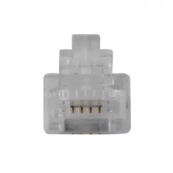 ACT RJ11 (6P/4C) modulaire connector for round cable with solid conductors