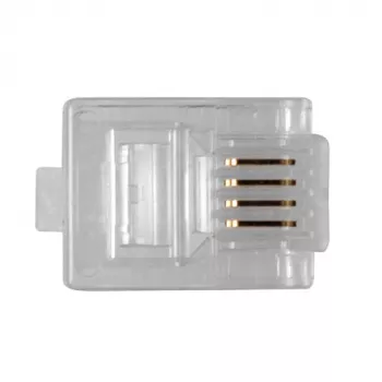 ACT RJ11 (6P/4C) modulaire connector for round cable with solid conductors