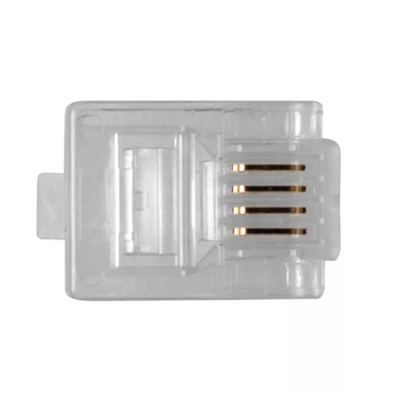 ACT RJ11 (6P/4C) modulaire connector for round cable with solid conductors