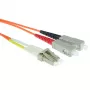 ACT 2 meter LSZH Multimode 62.5/125 OM1 fiber patch cable duplex with LC and SC connectors