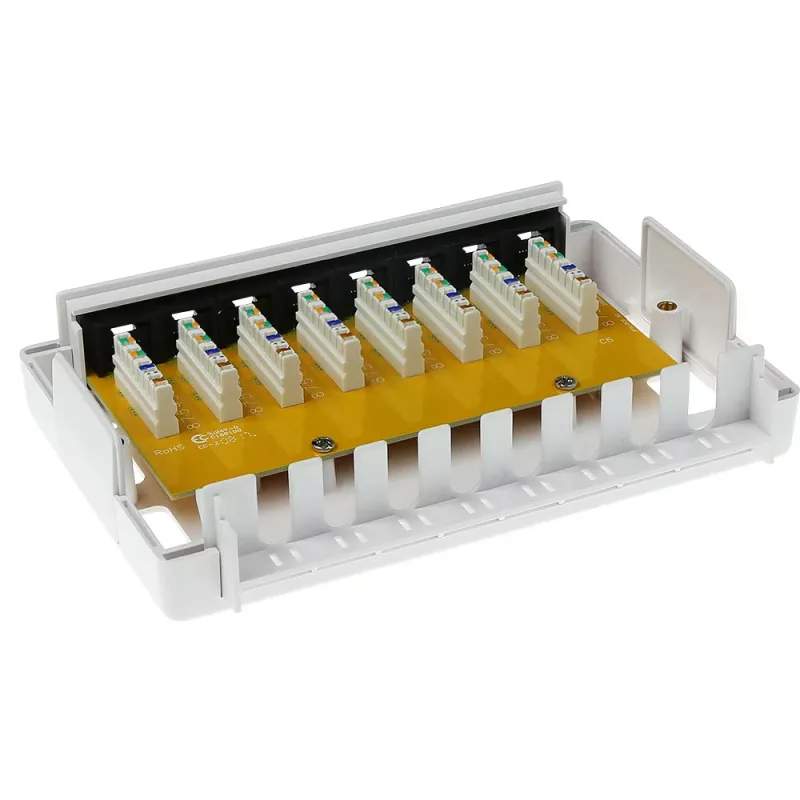 Surface mounted box ACT FA6000 — unshielded 8‑port CAT6 outlet box