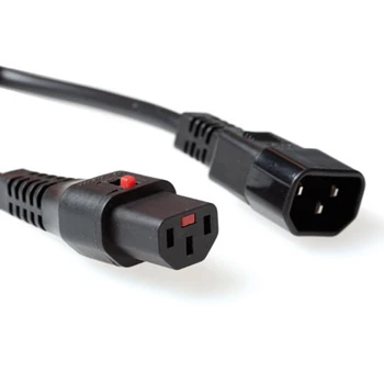 ACT Powercord C13 IEC Lock C14 black 1 m PC1024 230V 10A