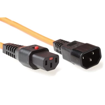 ACT Powercord C13 IEC Lock C14 orange 3 m PC942 230V 10A
