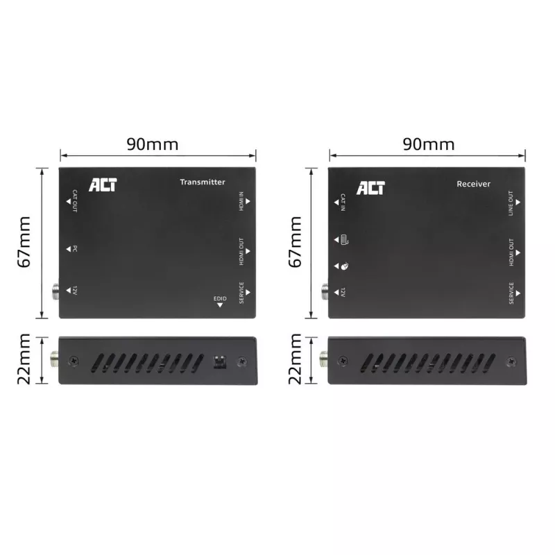 ACT 4K HDMI 2.0 KVM extender set over CAT6A up to 70 meters