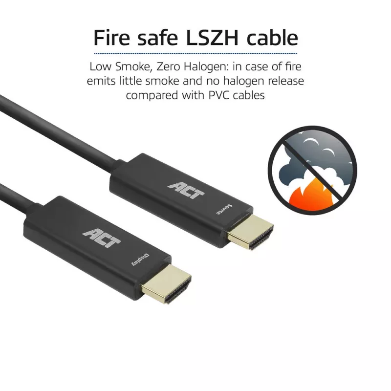 ACT 40 meters HDMI Premium High Speed 4K Active Optical Cable v2.0 LSZH HDMI-A male - HDMI-A male