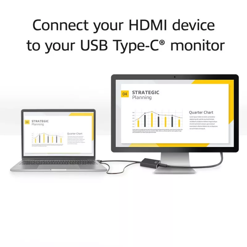 ACT HDMI to USB Type-C female adapter, 4K@60Hz. Cable length: 0.25 m, Connector 1: USB Type-C, Connector 2: HDMI + USB. Quantity per pack: 1 pc(s)