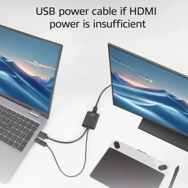 ACT HDMI to USB Type-C female adapter, 4K@60Hz. Cable length: 0.25 m, Connector 1: USB Type-C, Connector 2: HDMI + USB. Quantity per pack: 1 pc(s)