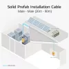 ACT Blue 20 meters S/FTP CAT6A B2ca PoE++ 100W solid prefab installation cable, RJ45 male – male
