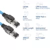 ACT Blue 35 meters S/FTP CAT6A B2ca PoE++ 100W solid prefab installation cable, RJ45 male – male