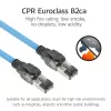ACT Blue 40 meters S/FTP CAT6A B2ca PoE++ 100W solid prefab installation cable, RJ45 male – male