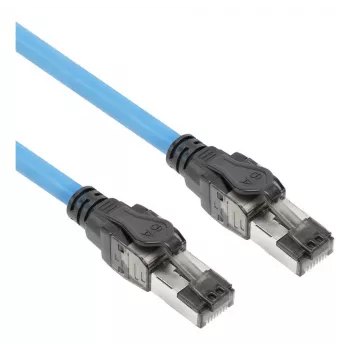 ACT Blue 60 meters S/FTP CAT6A B2ca PoE++ 100W solid prefab installation cable, RJ45 male – male