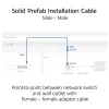 ACT Blue 60 meters S/FTP CAT6A B2ca PoE++ 100W solid prefab installation cable, RJ45 male – male