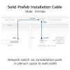 ACT Blue 40 meters S/FTP CAT6A B2ca PoE++ 100W solid prefab installation cable, RJ45 male – female