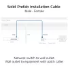 ACT Blue 65 meters S/FTP CAT6A B2ca PoE++ 100W solid prefab installation cable, RJ45 male – female