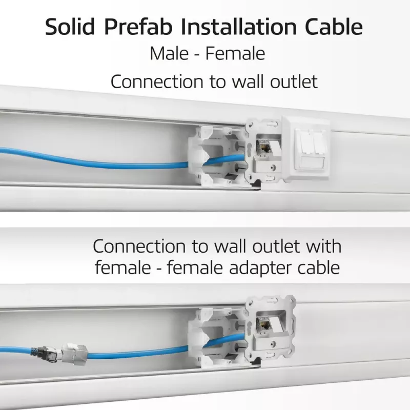 ACT CAT6A S/FTP B2ca PoE++ 100W solid prefab installation cable with RJ45 male–female, 75 m (FB0175)