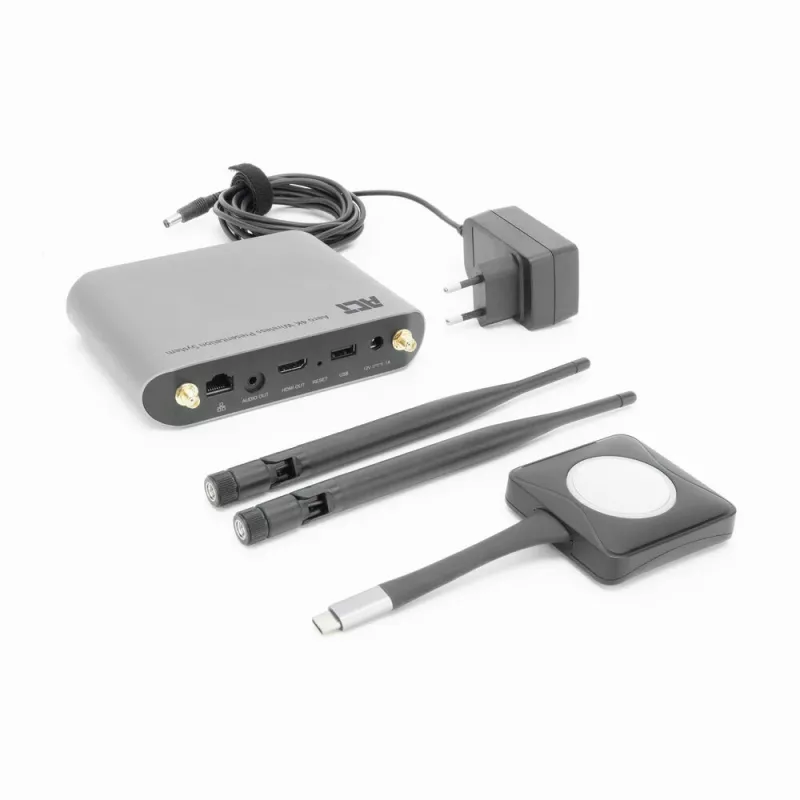 ACT Aero 4K Wireless Presentation System, Desktop, Black, Grey, 3840 x 2160, 2160p, USB Type-C, USB