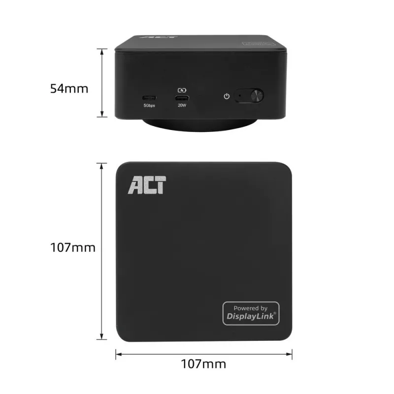 ACT Universal USB-C Docking Station 4K, for 3 HDMI/DisplayPort monitors, DisplayLink