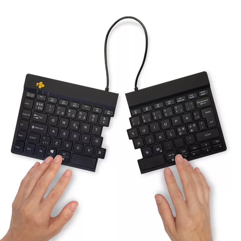 R-Go Tools Ergonomic keyboard R-Go Split Break with break software, ergonomic split keyboard, QWERTY (NORDIC), Bluetooth, black