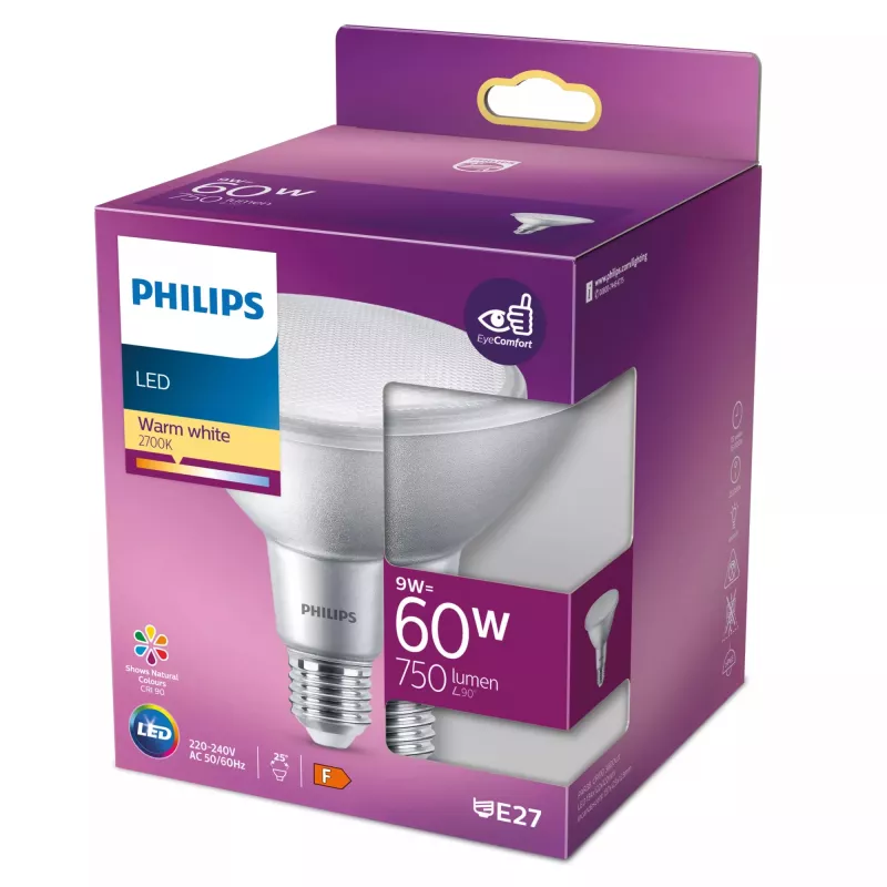 Reflector bulb Philips PAR38 9W (equiv. 60W) E27 750 lm 2700K CRI90 25°