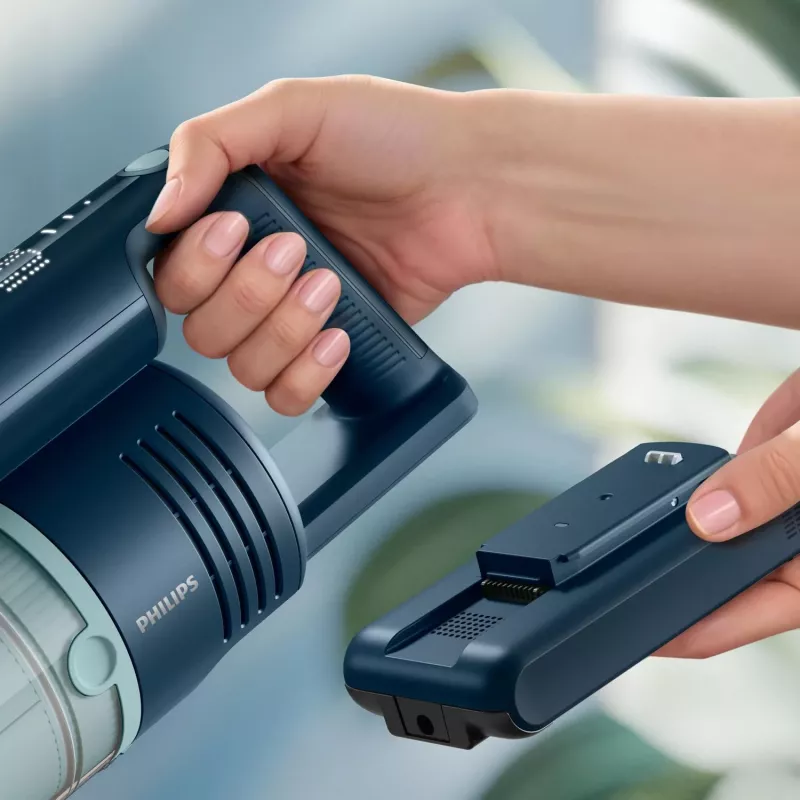 Stick vacuum Philips XC5242/10 — battery-powered, bagless, 0.27 L dust container, Li‑Ion 25.2 V, for hard and soft floors (Sage)