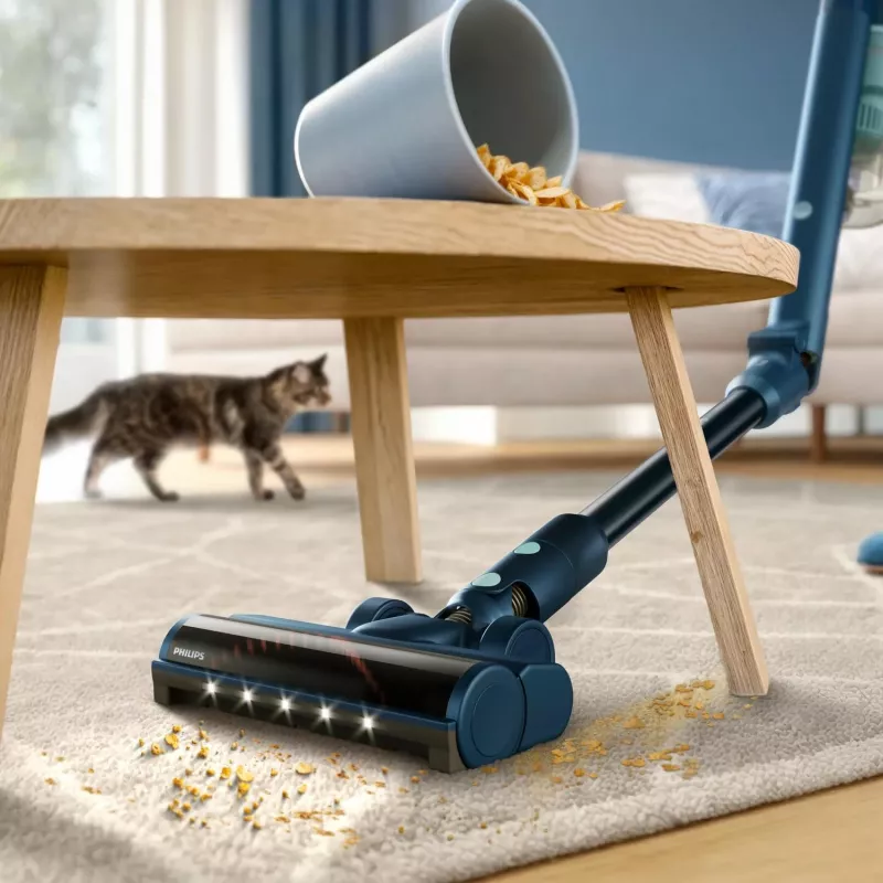 Stick vacuum Philips XC5242/10 — battery-powered, bagless, 0.27 L dust container, Li‑Ion 25.2 V, for hard and soft floors (Sage)