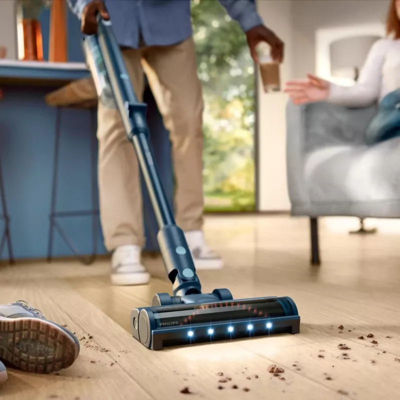 Stick vacuum Philips XC5242/10 — battery-powered, bagless, 0.27 L dust container, Li‑Ion 25.2 V, for hard and soft floors (Sage)