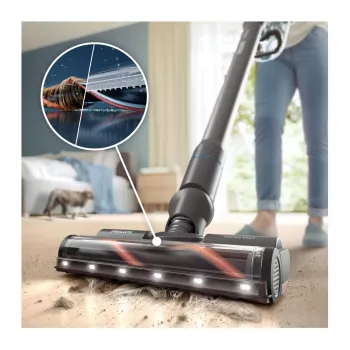 2-in-1 stick vacuum Philips XC8155/01 — battery-powered dry & wet bagless cleaner, 25.2 V, 0.6 L dust bin, blue