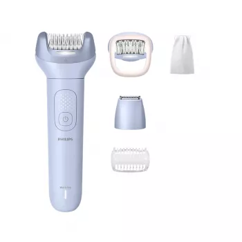 Epilator Philips 8000 series BRE711/00 — 32 tweezers, 2 speeds, wet & dry, built-in Li‑Ion battery, blue