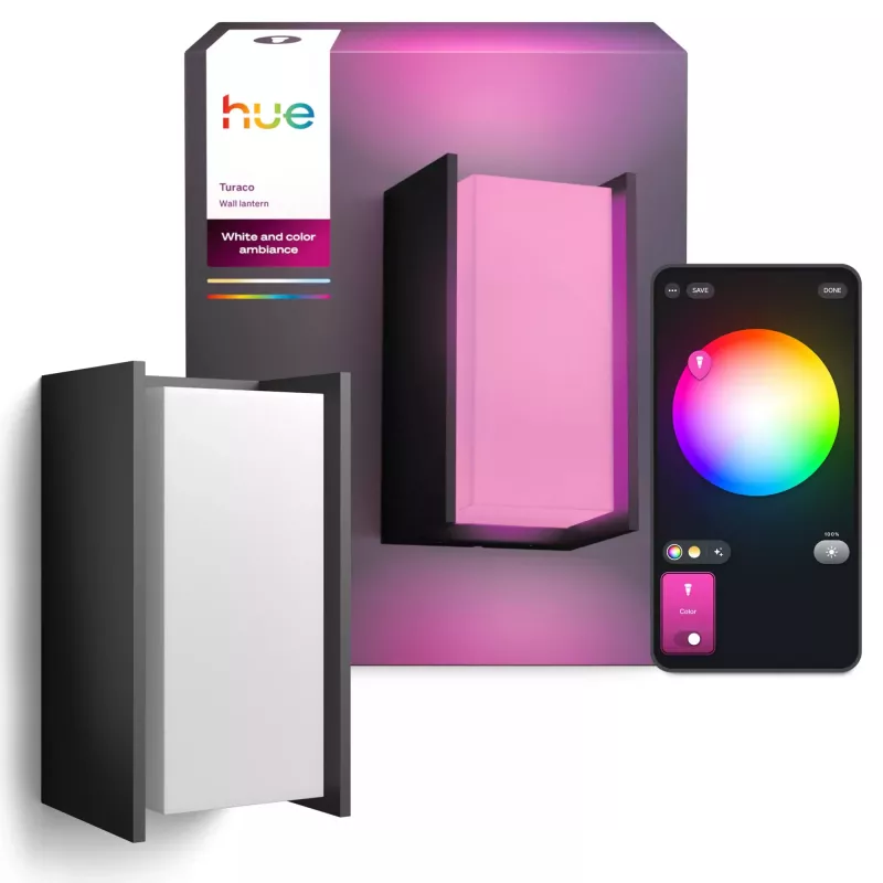 Outdoor wall light Signify Philips Hue Turaco — White & Colour Ambience, Anthracite, Bluetooth/Zigbee, Aluminium
