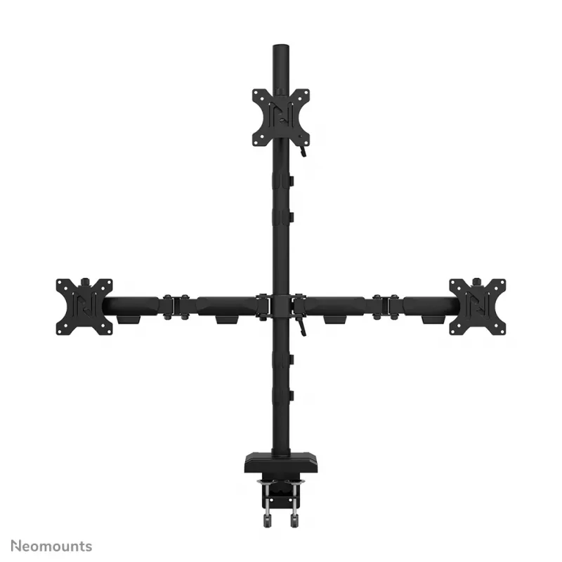 Neomounts DS60-600BL2-1 Triple monitor arm 10-32 inch, Clamp/Grommet, 9 kg, 25.4 cm (10 inch), 81.3 cm (32 inch), 100 x 100 mm, Black
