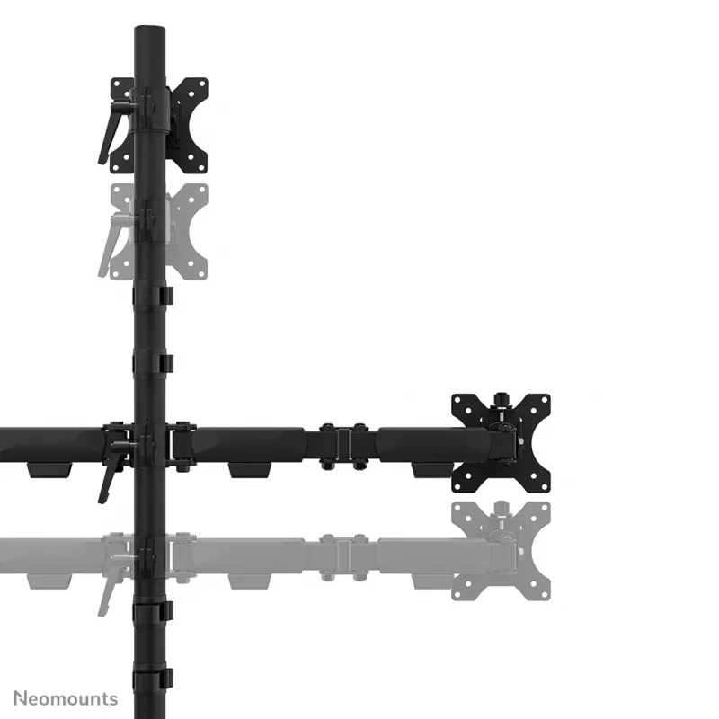 Neomounts DS60-600BL2-1 Triple monitor arm 10-32 inch, Clamp/Grommet, 9 kg, 25.4 cm (10 inch), 81.3 cm (32 inch), 100 x 100 mm, Black