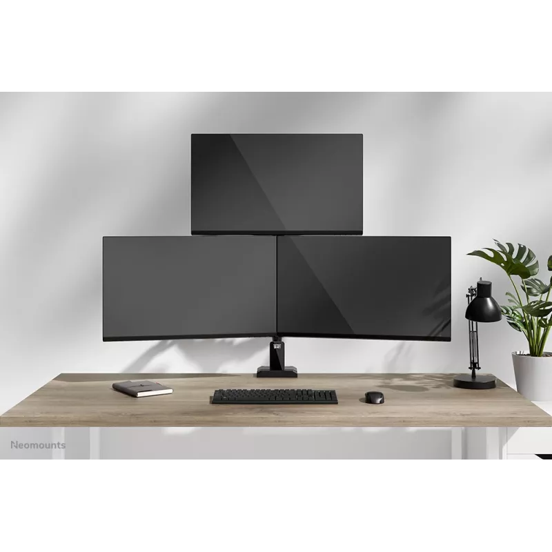 Neomounts DS60-600BL2-1 Triple monitor arm 10-32 inch, Clamp/Grommet, 9 kg, 25.4 cm (10 inch), 81.3 cm (32 inch), 100 x 100 mm, Black