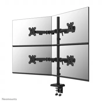 Quadruple monitor arm Neomounts DS60-600BL2-2 for 10–32 inch screens, VESA 75x75–100x100, max load 8 kg, clamp/grommet, black