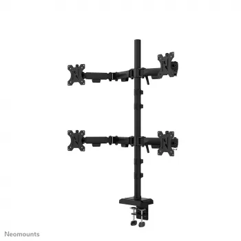 Quadruple monitor arm Neomounts DS60-600BL2-2 for 10–32 inch screens, VESA 75x75–100x100, max load 8 kg, clamp/grommet, black
