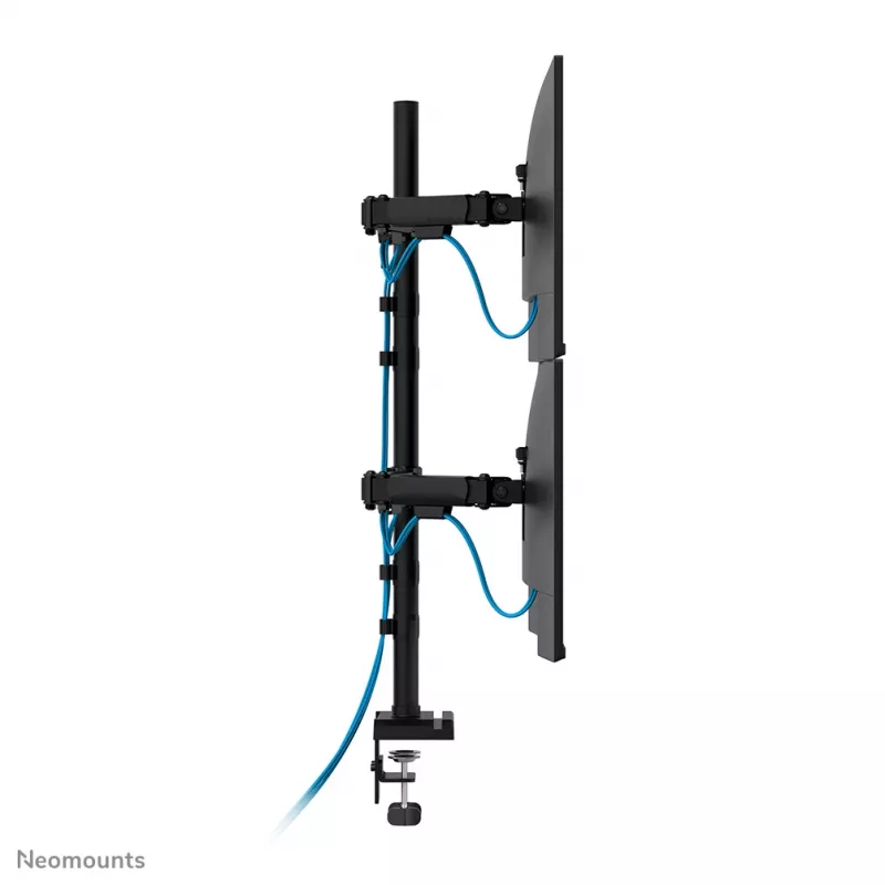 Quadruple monitor arm Neomounts DS60-600BL2-2 for 10–32 inch screens, VESA 75x75–100x100, max load 8 kg, clamp/grommet, black