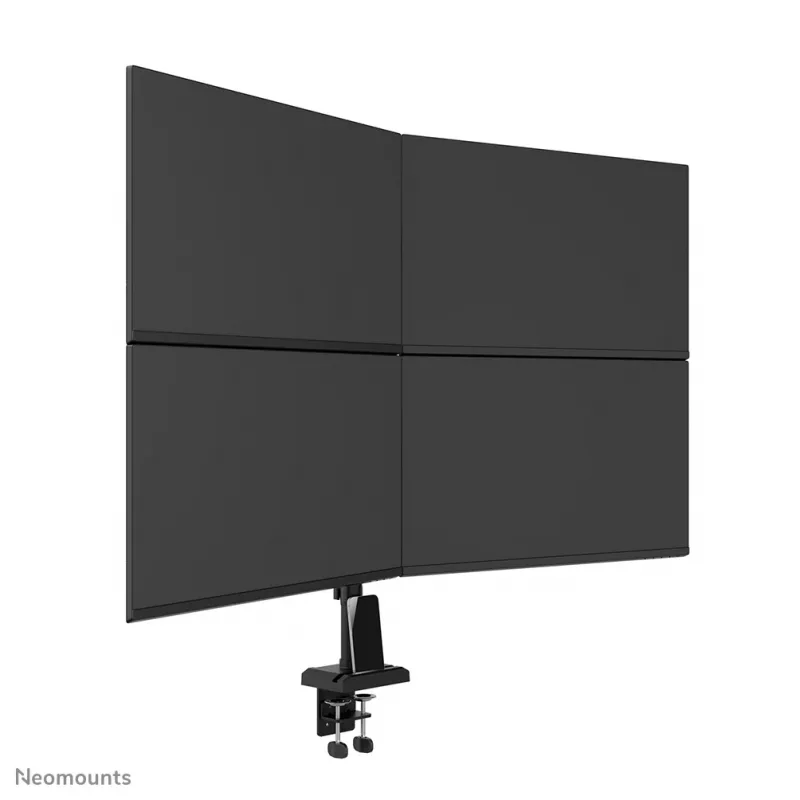 Quadruple monitor arm Neomounts DS60-600BL2-2 for 10–32 inch screens, VESA 75x75–100x100, max load 8 kg, clamp/grommet, black