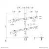 Quadruple monitor arm Neomounts DS60-600BL2-2 for 10–32 inch screens, VESA 75x75–100x100, max load 8 kg, clamp/grommet, black