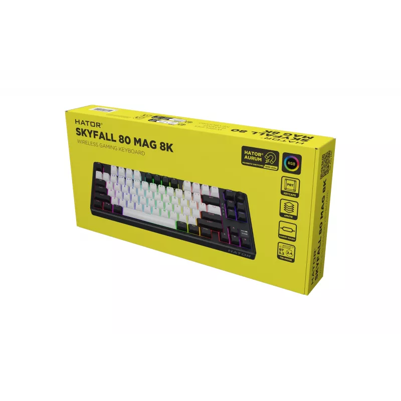 HATOR Skyfall 80 MAG ULTIMA 8K wireless keyboard Gaming USB + RF Wireless + Bluetooth QWERTY US English Black, White