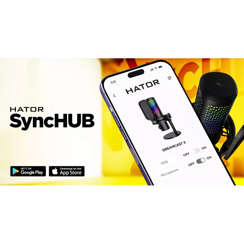 HATOR Dreamcast X, Black, Podcast microphone, -32 dB, 20 - 16000 Hz, 16 bit, 96 kHz, 70 dB