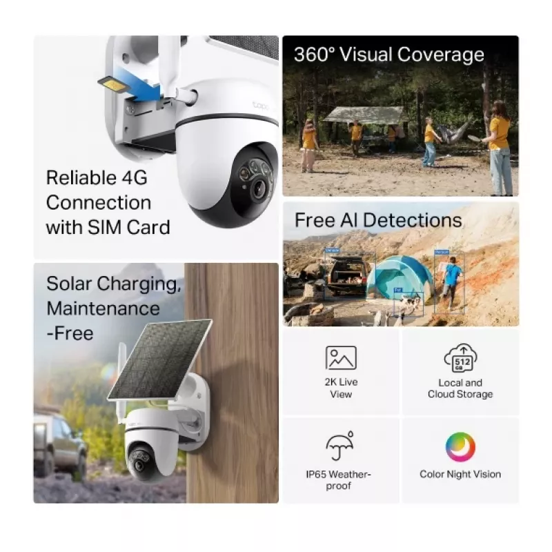 TP-Link Tapo C615G KIT Dome IP security camera Outdoor 2304 x 1296 pixels Ceiling/Wall/Pole