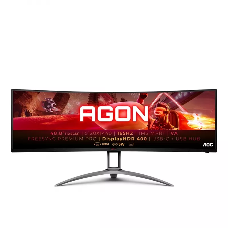 AOC B2 AG493UCX2 computer monitor 124 cm (48.8) 5120 x 1440 pixels Quad HD LED Black
