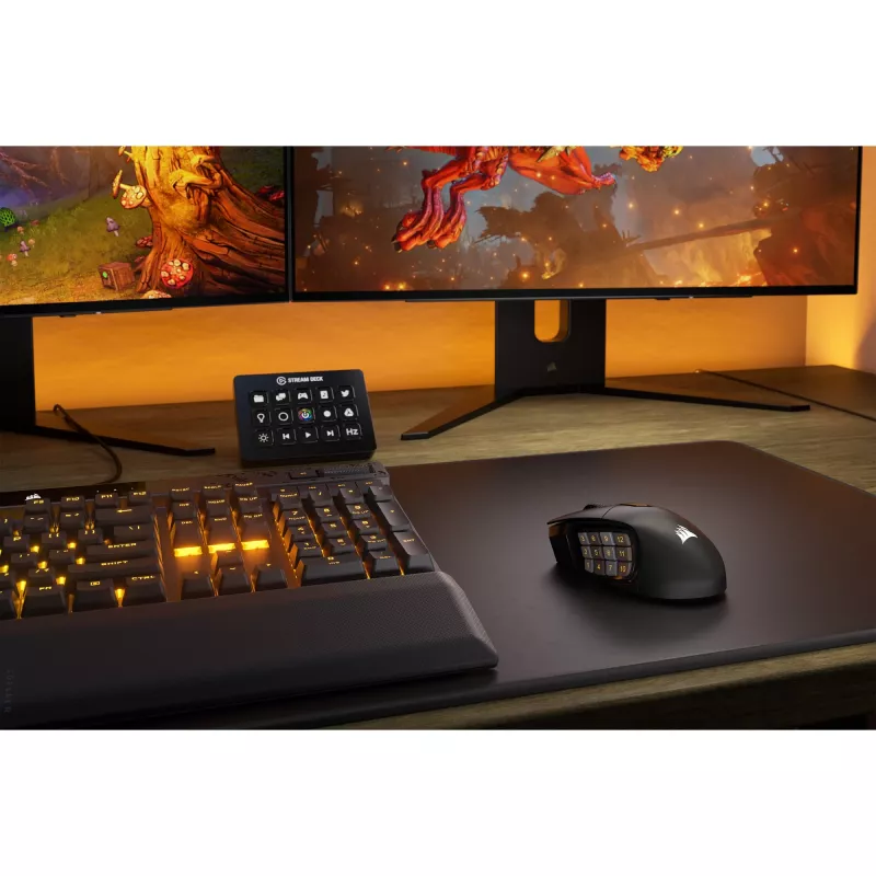 Corsair SCIMITAR ELITE WIRELESS mouse Gaming Right-hand RF Wireless + Bluetooth + USB Type-C Optical 26000 DPI