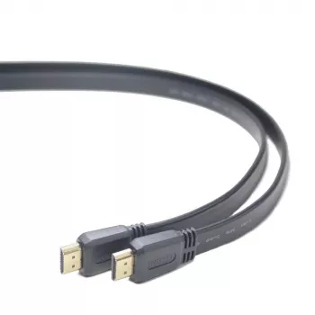 HDMI-HDMI cable v2.0 3D TV High Speed Ethernet 1.8M flat (golden ends)