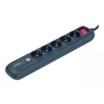 Cable Power Extension 1.5M/5OUTL. +2USB SPG5-U2-5 Gembird