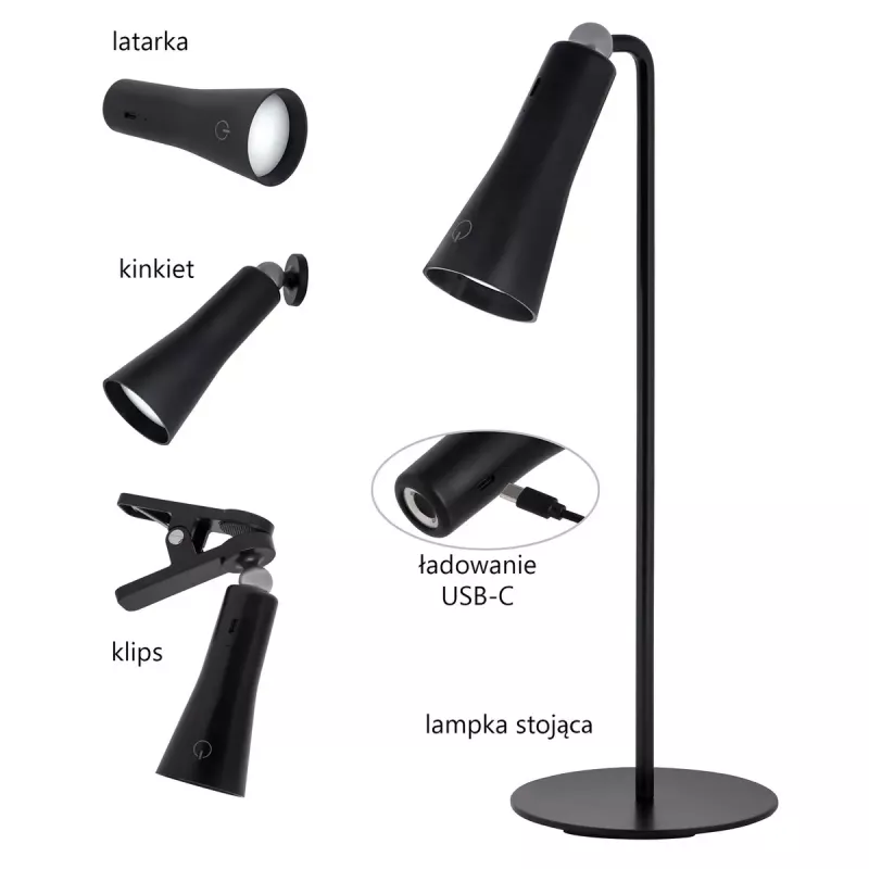 Activejet AJE-IDA 4IN1 multifunctional lamp, black