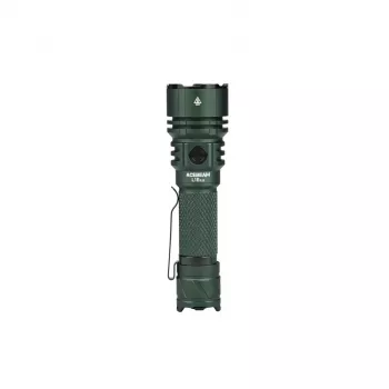 Hand flashlight AceBeam L16 2.0 Green — rechargeable 21700 Li‑Ion, 5000 mAh, up to 2100 lm, IP68, 7 output levels