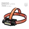 Headband flashlight AceBeam H35 — LED headlamp, 2600 lm max, 170 m beam, IP68, 18650 3800 mAh, 216 hr runtime