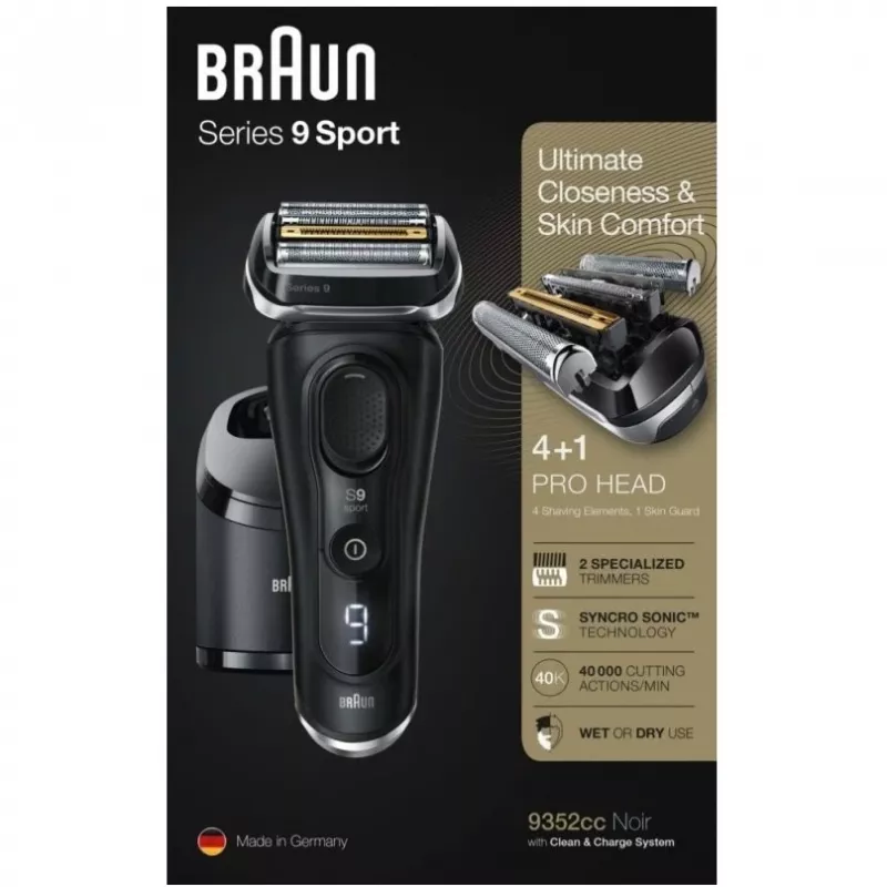 Braun Series 9 9352cc Sport Foil shaver Trimmer Black Grey